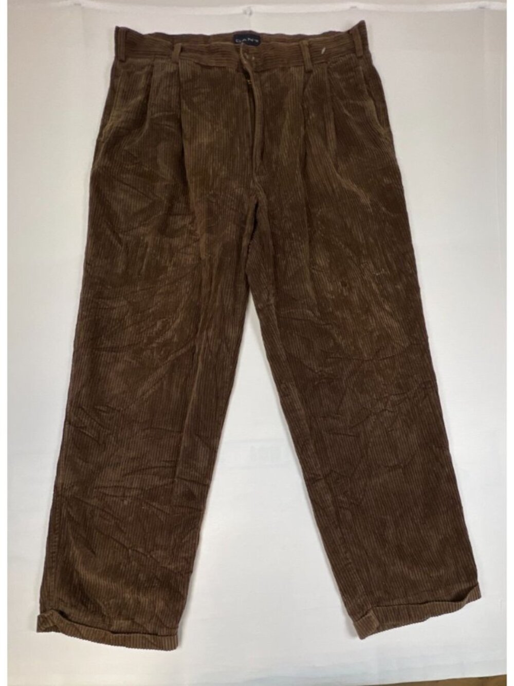 Gant Men 38x32 Brown Corduroy Pants Flat Front Straight Leg 100% Cotton